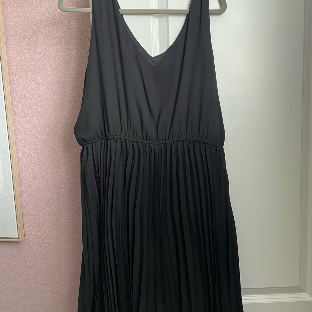Maurices Black Pleated Ruched Maxi Dress